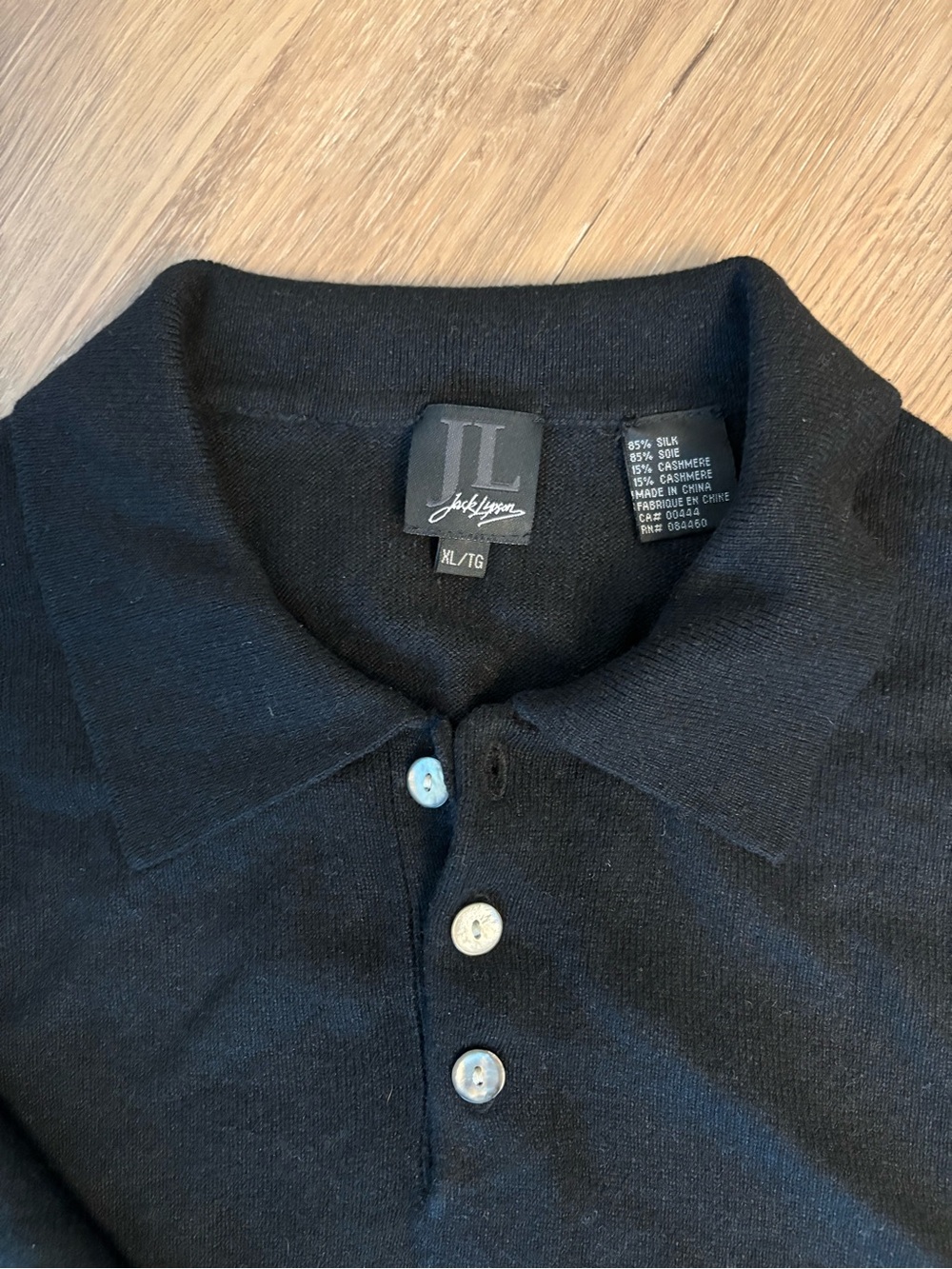 Jack Lyson Black Polo with Button Placket